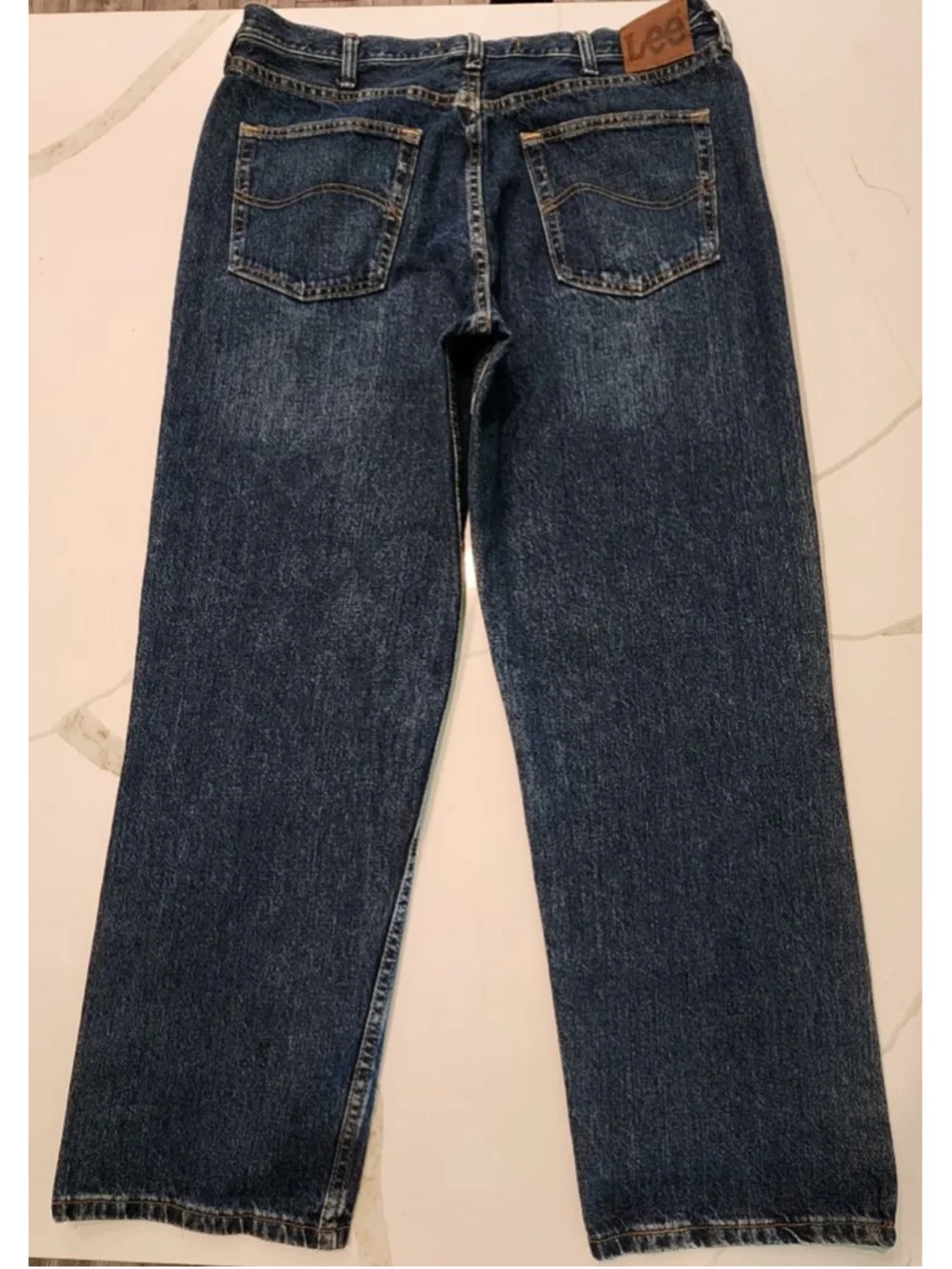Lee Men's Relaxed Straight Leg Jeans Blue Denim 100% Cotton 36x30 Classic Fit